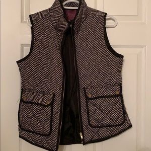 The Savile Row Tan Black Quilted Puffer Vest